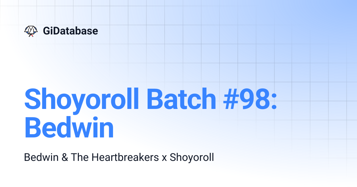 Shoyoroll Batch #98: Bedwin | GiDatabase